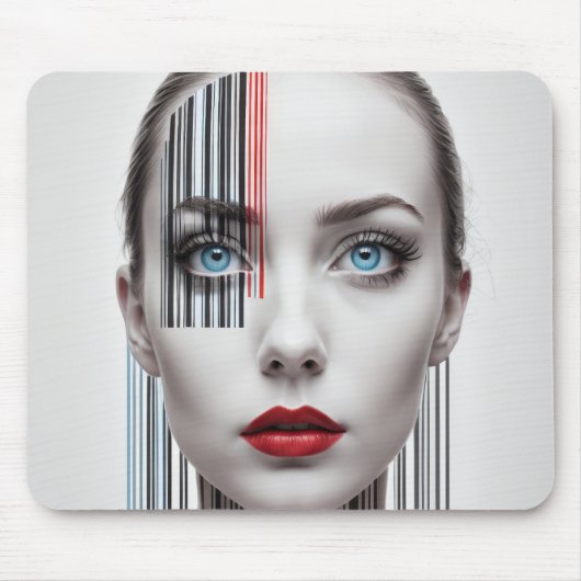 Tapis De Souris Barre Code Génération Femme Art (Devant)
