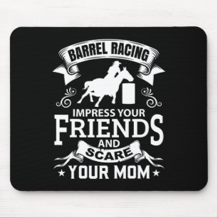 Tapis De Souris Barrel Racing Horse Équitation Cheval Racer Rider