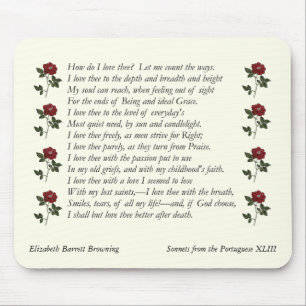 Tapis De Souris Barrett Browning - Sonnets du Portugais 43
