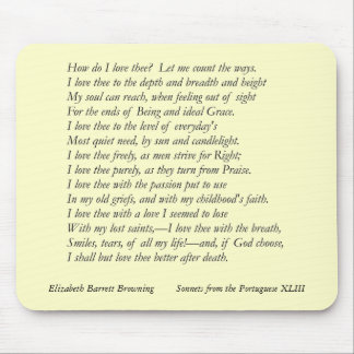 Tapis De Souris Barrett Browning - Sonnets du Portugais #43