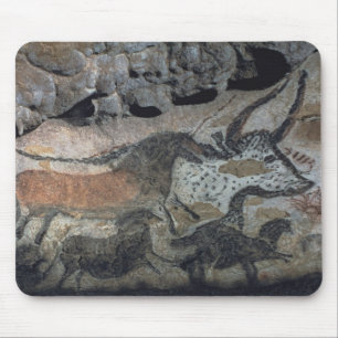 Tapis De Souris Basculez la peinture d'un taureau et des chevaux,