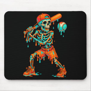 Tapis De Souris Base-ball squelette Halloween Crème glacée Goutte