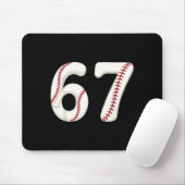Tapis De Souris Baseball 67 Number Funny Six Seven Gen Alpha Meme  (Avec souris)