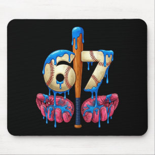 Tapis De Souris Baseball 67 Six Seven Drôle Gen Alpha Meme Drip