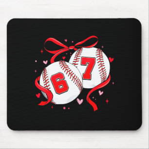 Tapis De Souris Baseball 67 Six Seven Mème Coquette Arc Saint-Vale