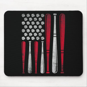 Tapis De Souris Baseball America Drapeau Usa 4 juillet Baseball Pa