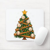 Tapis De Souris Baseball Bat Christmas Tree Lights Holiday Design (Avec souris)