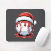 Tapis De Souris Baseball Christmas Santa Hat Dripng Festive Holida (Avec souris)