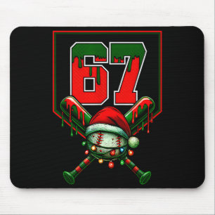 Tapis De Souris Baseball de Noël Drip Numéro 67 Joueur Ou 67e B