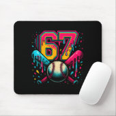 Tapis De Souris Baseball Drip 6 7 Number 67 Six Seven Meme Mens Bo (Avec souris)