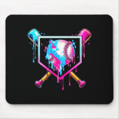 Tapis De Souris Baseball Drip Funny Ice Cream Dripng Matching Fami (Devant)