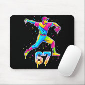 Tapis De Souris Baseball Drip Ice Cream Number 67 Player Or 67th B (Avec souris)