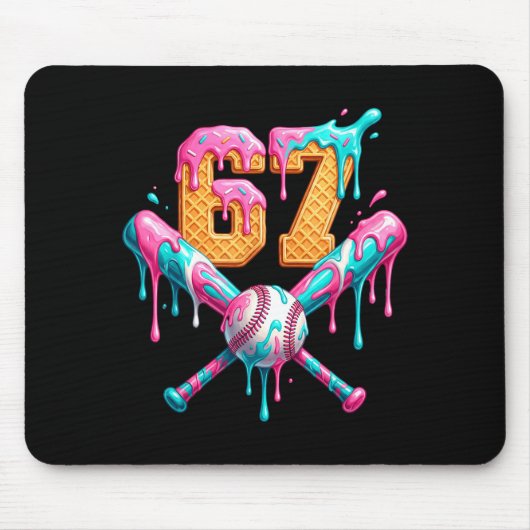 Tapis De Souris Baseball Drip Number 67 Player (Devant)