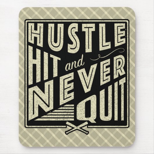 Tapis De Souris Baseball Hustle Hit & Never Quitter Mouse Mat (Devant)
