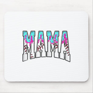 Tapis De Souris Baseball Mama Coquette Bow Jeu Jour Baseball Maman