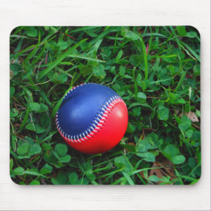 Tapis De Souris Baseball Rouge et Bleu avec Stitch Blanc