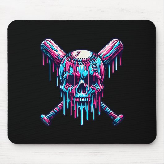 Tapis De Souris Baseball Skull Drift Baseball Baseball Base-ball C (Devant)