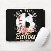 Tapis De Souris Baseball Soccer Mom Of Both Busy Raising Ballers  (Avec souris)