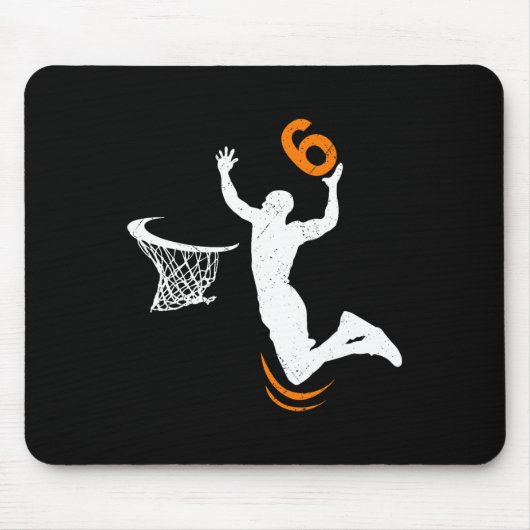 Tapis De Souris Basket-ball 6 ans Dunk 6 ans Fête Boys (Devant)
