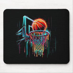 Tapis De Souris Basket-ball coloré goutte couleur Splash Hoop Net
