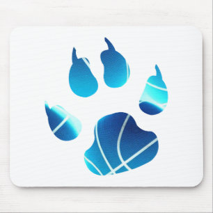 Tapis De Souris Basket-ball en bleu néon