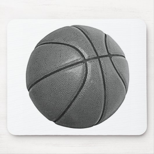 Tapis De Souris Basket-ball en niveaux de gris (Devant)
