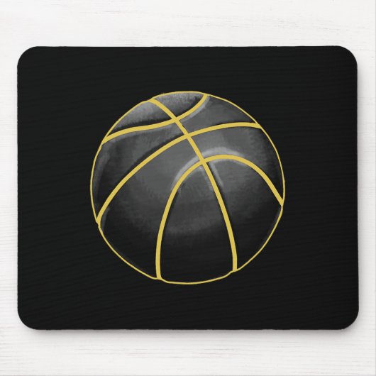 Tapis De Souris Basket-ball Illustration Black Gold Ball Design St (Devant)