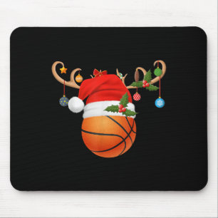 Tapis De Souris Basket-ball Noël Reinder Santa Hat Sports Pla