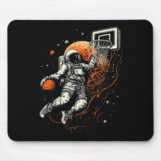 Tapis De Souris Basket-ball spatial Cool pour enfants avec astrona (Devant)