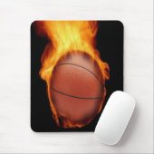 Tapis De Souris Basket-Ball Sur Le Feu Mousepad (Avec souris)
