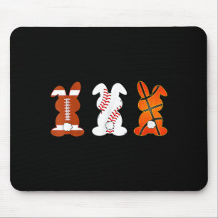 Tapis De Souris Basketball baseball football sports lapin de Pâque