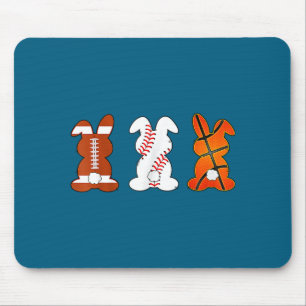 Tapis De Souris Basketball baseball football sports lapin de Pâque