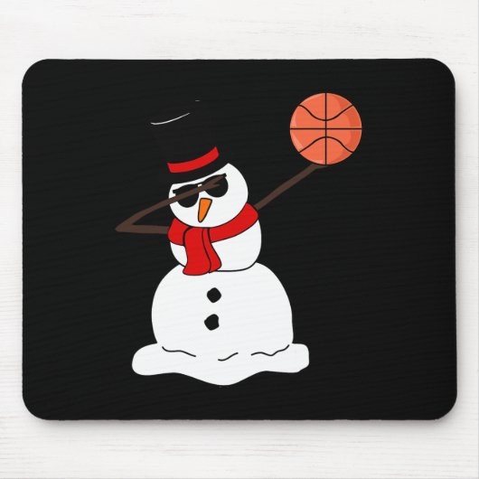 Tapis De Souris Basketball Basketball Snowman Light Basketto de No (Devant)