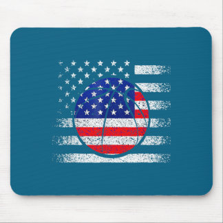 Tapis De Souris Basketball Drapeau Américain 4 Juillet États-Unis