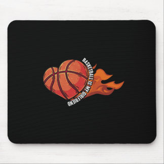 Tapis De Souris Basketball Est Ma Petite Amie Ball Game Hoops Joue
