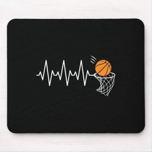 Tapis De Souris Basketball Heartbeat Basketball Lover (Devant)