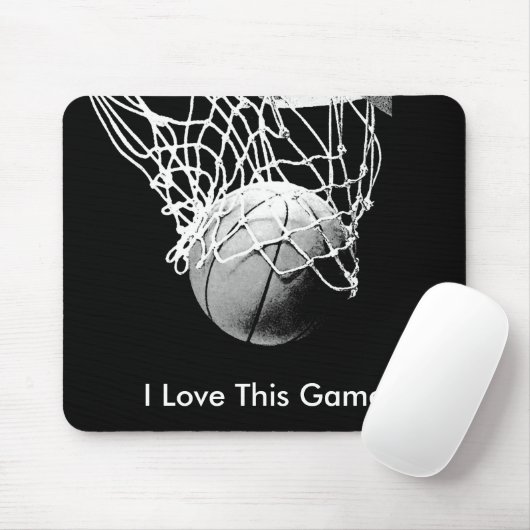 Tapis De Souris Basketball J'Aime Ce Jeu Mousepads (Avec souris)