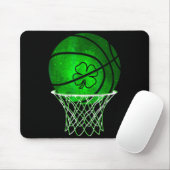 Tapis De Souris Basketball Shamrock Lucky Clover Irish St Patrick' (Avec souris)