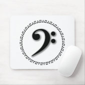 Tapis De Souris Bass Clef Music Note Design (Avec souris)