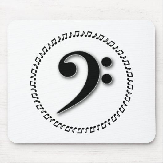 Tapis De Souris Bass Clef Music Note Design (Devant)