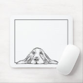 Tapis De Souris basset blanc (Avec souris)