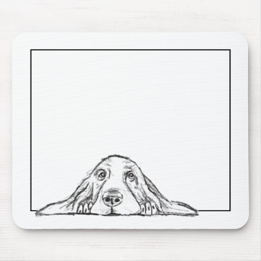 Tapis De Souris basset blanc (Devant)