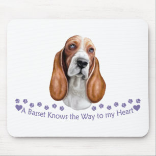 Tapis De Souris Basset connaît la voie vers mon coeur