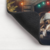 Tapis De Souris Basset de Noël en serre (Coin)