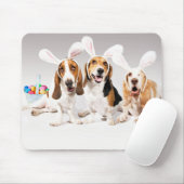 Tapis De Souris Basset heureux Mousepad de Pâques (Avec souris)