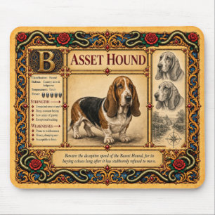 Tapis De Souris Basset Hound, Art du Bestiaire Médiéval