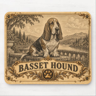 Tapis De Souris Basset Hound, Chien de Patrimoine Vintage