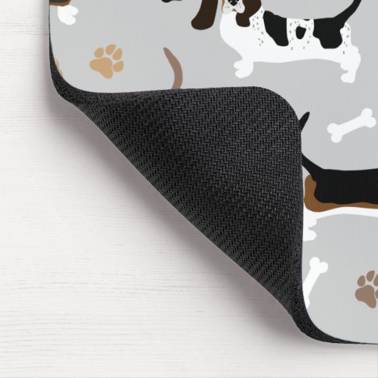 Tapis De Souris Basset Hound Chig Bones and Paws (Coin)