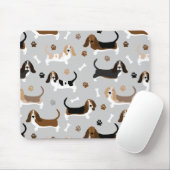 Tapis De Souris Basset Hound Chig Bones and Paws (Avec souris)