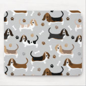 Tapis De Souris Basset Hound Chig Bones and Paws (Devant)
